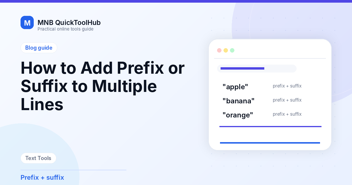 How to Add Prefix or Suffix to Multiple Lines