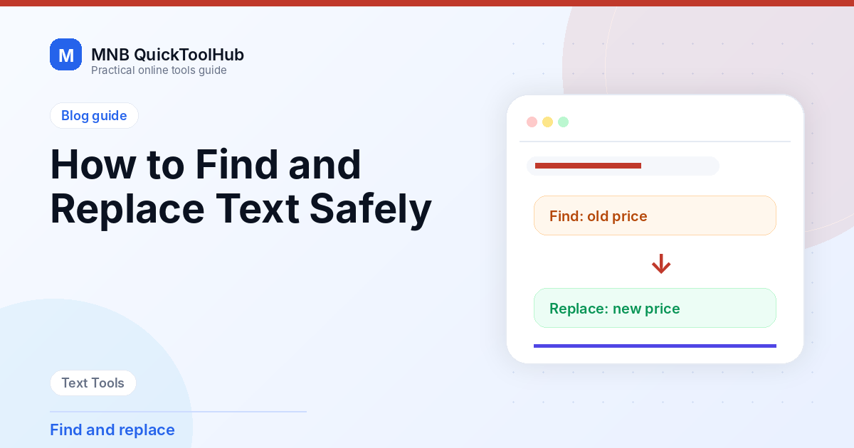 How to Find and Replace Text Safely