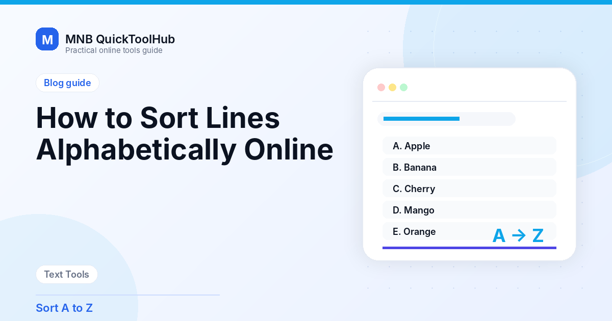 How to Sort Lines Alphabetically Online